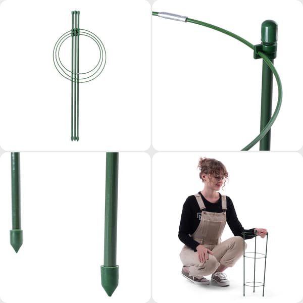 KADAX Ringstöd för växter och blommor 45 cm metallstödringar 3 st