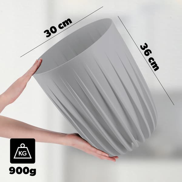 KADAX Urtepotte med Indsats 30x36cm Rund Plastlåg Indsats