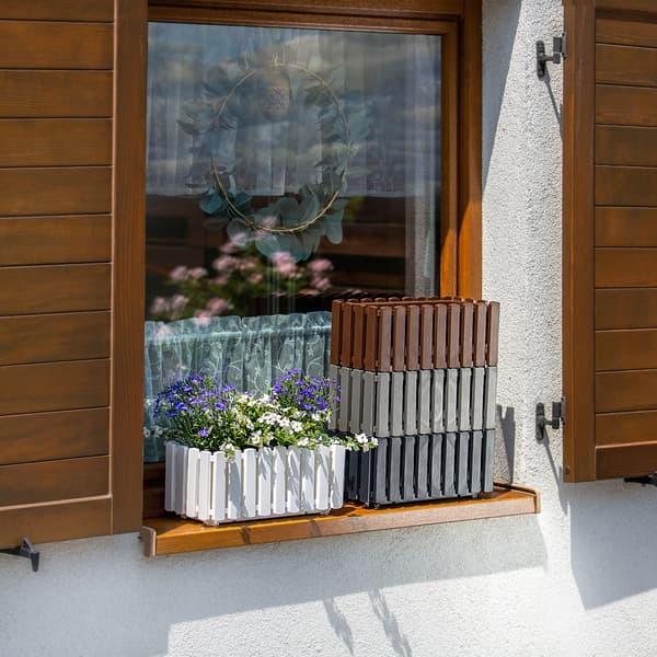KADAX Balkonkasse Urtepotte 38x18x16,5 cm Hvid Balkon