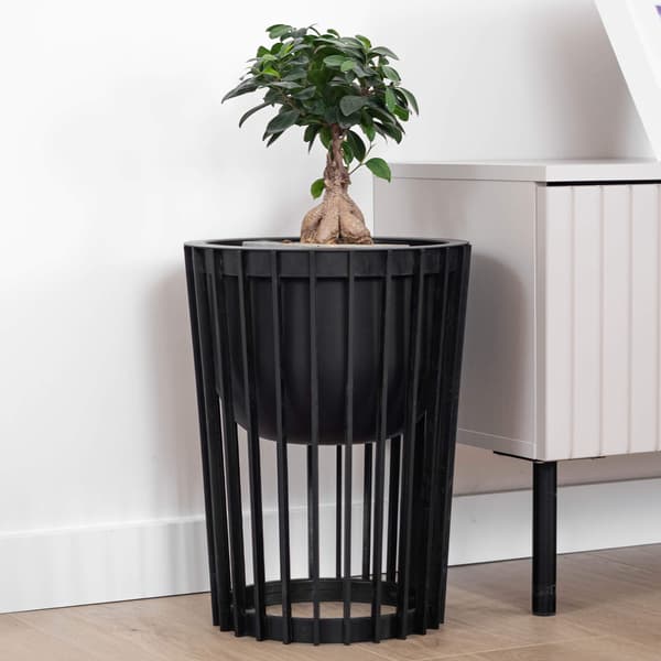 KADAX Loft Rund Urtepotteindsats til Blomsterbede, Sort 29 cm