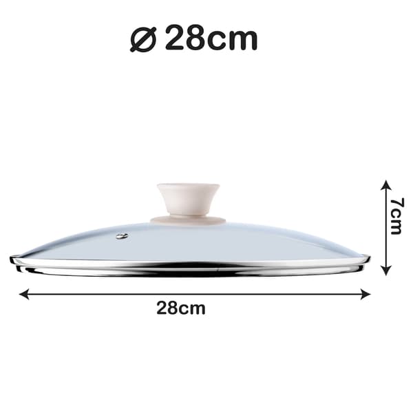 KADAX Glaslåg 28 cm Universal Varmebestandigt Gryde- og Pandedæksel