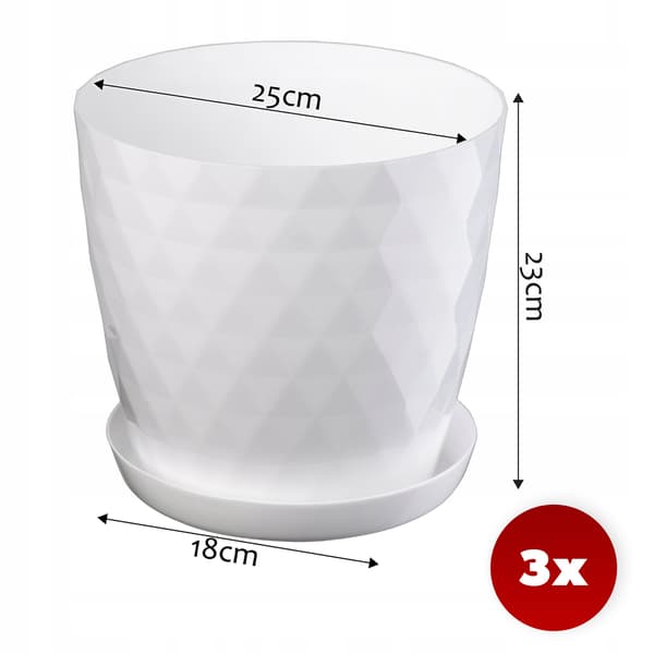 KADAX Blomkruka, Planter, Lock, 25 cm, Blomställning, Vit Plast, 3 st.