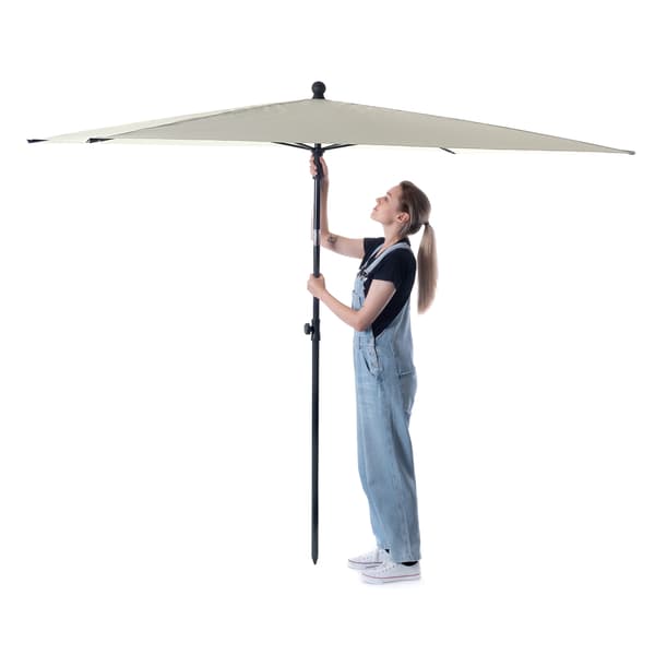 KADAX Stor Haveparasol 210cm Sammenfoldelig Balkonparasol Rektangulær Overtræk
