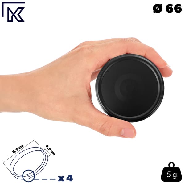 KADAX Lerma purkituspurkit 200ml 10kpl 66mm + kannet "Matemusta"