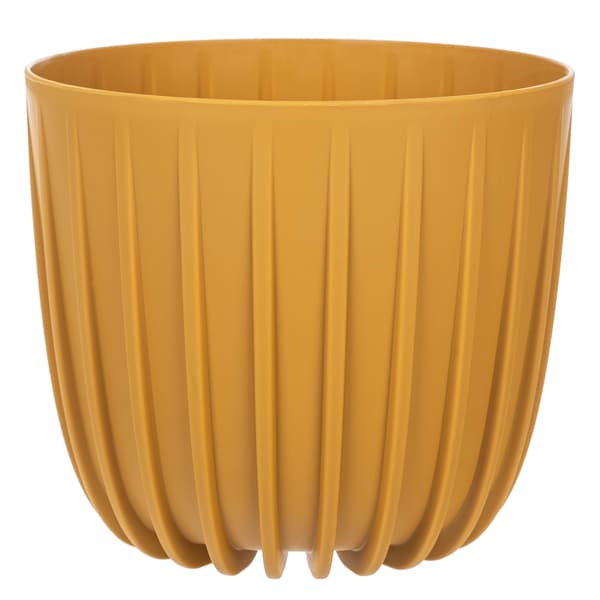 KADAX Urtepotte Urtepottedæksel 20 cm Rund Plastik Blomsterfod Gul