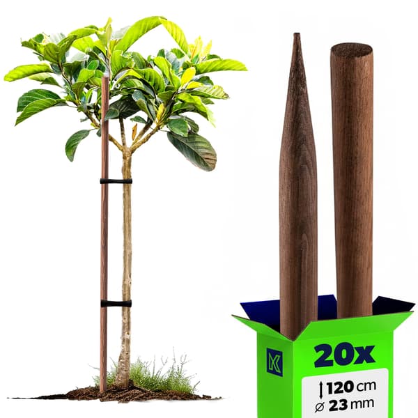 KADAX Träpålar Impregnerade Pålar 120cm Stödpinne 20st Dia 23 mm