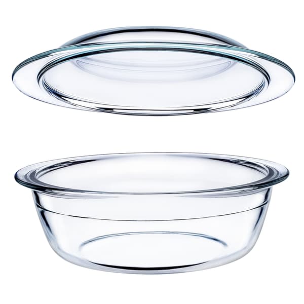 KADAX 2,2L liten rund ugnsform i glas med lock