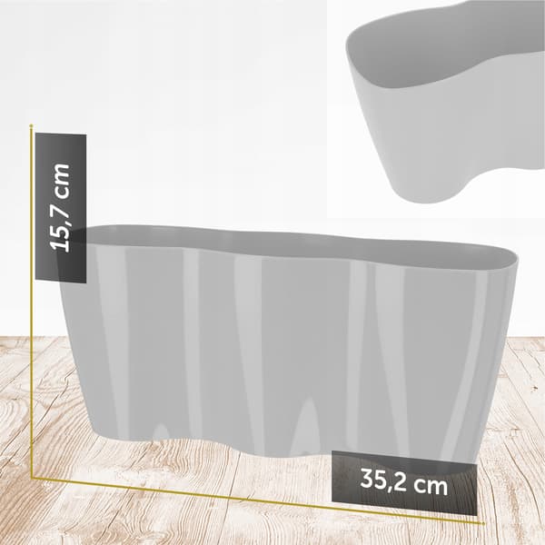 KADAX Urtepotte, Urtepotte, Plastik Urtepotte, Orkidé, 35 cm, Grå