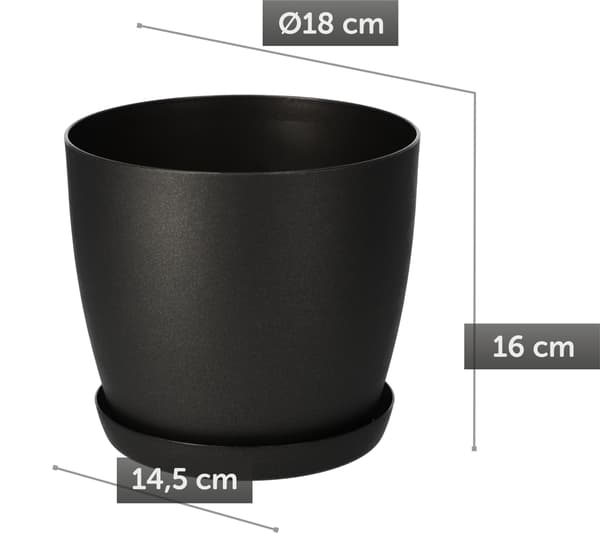 KADAX Urtepottedæksel Urtepotte med Grafitfod til Stue 18cm