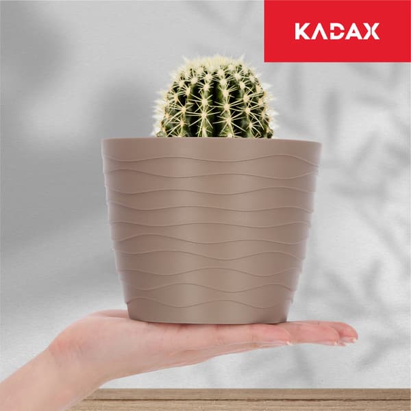 KADAX Urtepotte Plastiklåg til Blomster og Planter Beige Rund 13 cm
