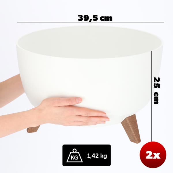 KADAX Blomkruka, Planter, Lock, Ben, Insats, Blomställning, 40 cm, Vit, Rund, 2 st.