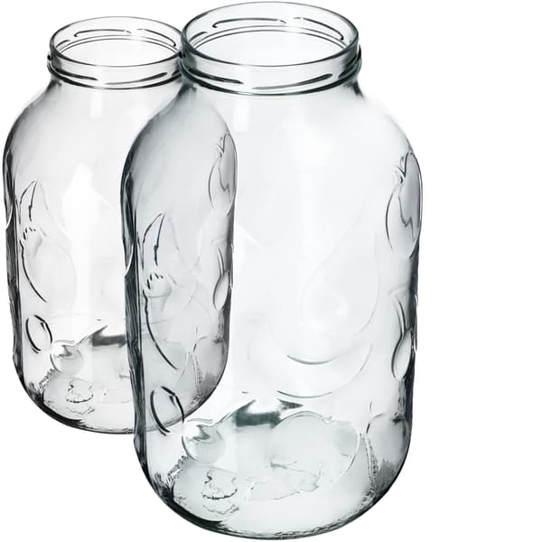 KADAX 2-pack glasburkar 5 liter för sylt, honung, gurkor 5000 ml, stor fruktmönstrad