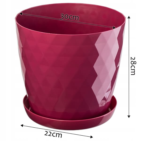 KADAX Plastik Urtepotte med Stativ, Urtepottedæksel, 30cm, Pink, Kadax