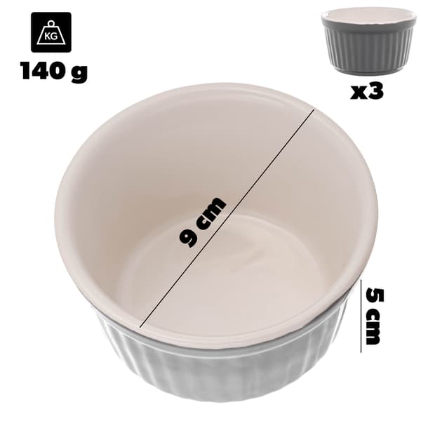 KADAX Bakformar Ramekins Ugnsfast form 9 cm Skålar 150 ml 3 st