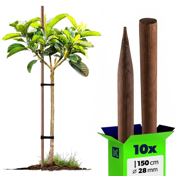 KADAX Puukepit Teroitetut Kyllästetyt Kepit 150cm Tukikeppi Fi 28mm 10 kpl