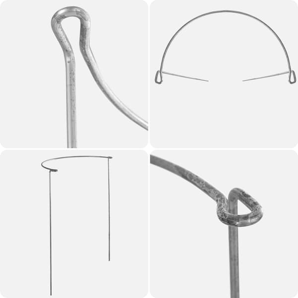 KADAX Blomstöd 75cm Metallringklämma Rosa Fäste