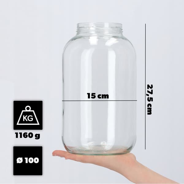 KADAX 2 stk. krukke 4 l glas til honning, syltetøj med låg Fi 100