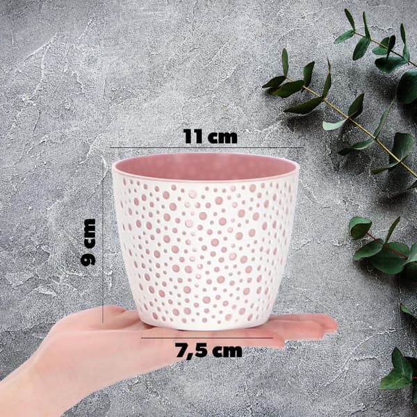 KADAX Urtepotte, Urtepotte, Rund Plastik Urtepotte, 11 cm Lyserød