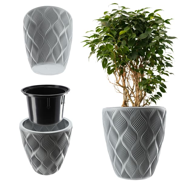 KADAX Blomkruka med insats 32 cm blomkruksskydd plast hög