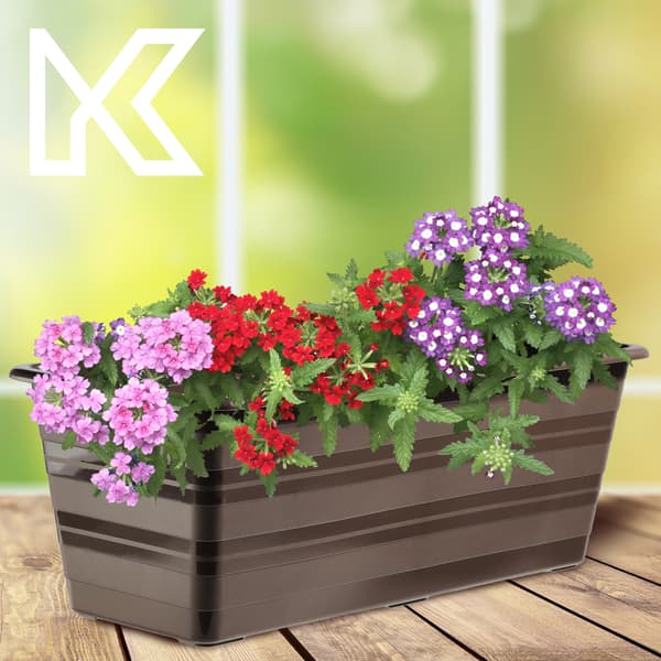 KADAX Balkonkasse 40 cm Urtepotte Urtepotte Balkon Brun