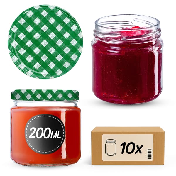 KADAX Lerma purkituspurkit 200ml 10kpl 66mm + kansi "Green grid"