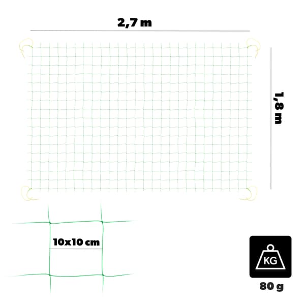 KADAX Net til grøntsagsplanter, tomater, agurker, havestøtte 1,8x2,7M