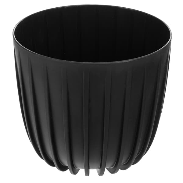 KADAX Urtepotte Urtepottedæksel 16 cm Rund Plastik Blomsterfod Sort