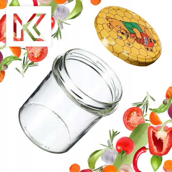 KADAX Avila muurauspurkit 350ml 50kpl 82mm + kannet "Honey"