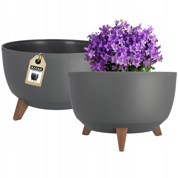 KADAX Blomkruka 40 cm med benskydd Antracit + Insats