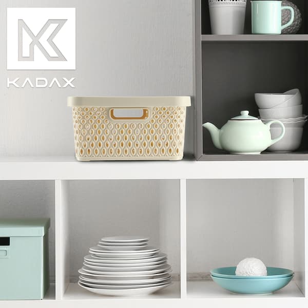 KADAX Korg med lock Förvaringslåda 12L Beige