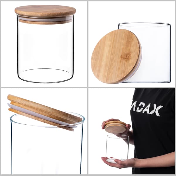 KADAX Matbehållare Pasta Glas Kryddburk med lock 800 ml