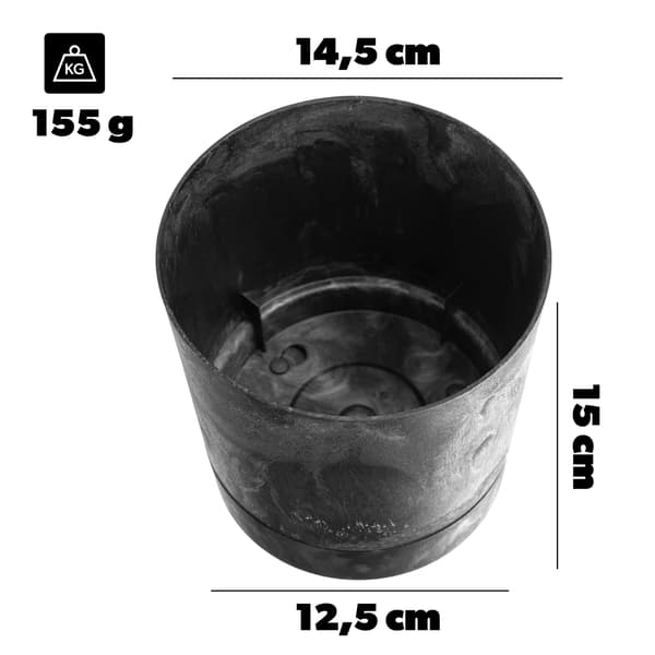 KADAX Urtepotte Urtepotte med Stander Plastik Rund 14,5 cm