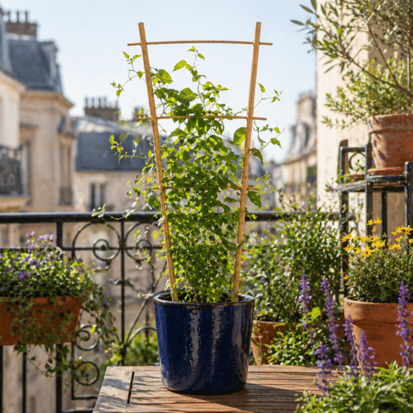 KADAX 5x Bambusstigestøtte til Blomster Planter 43cm Grøntsager Klatreplanter Dobbelt