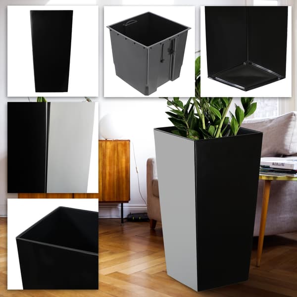 KADAX Blomkruka + Insats Trädgårdsblomstativ Hög Svart Glans 68cm