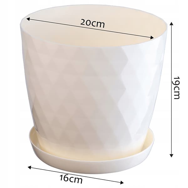 KADAX Plastik Urtepotte med Stativ, Urtepottedæksel, 20cm, Creme, Kadax