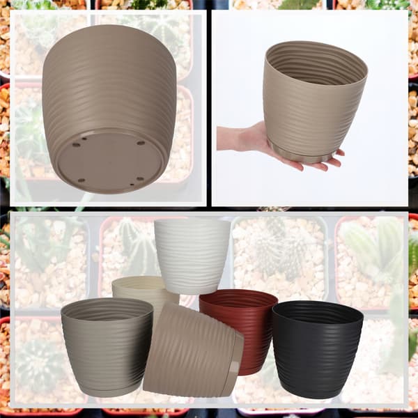 KADAX Urtepotte 17 cm Rund Plastik Urtepotte Beige