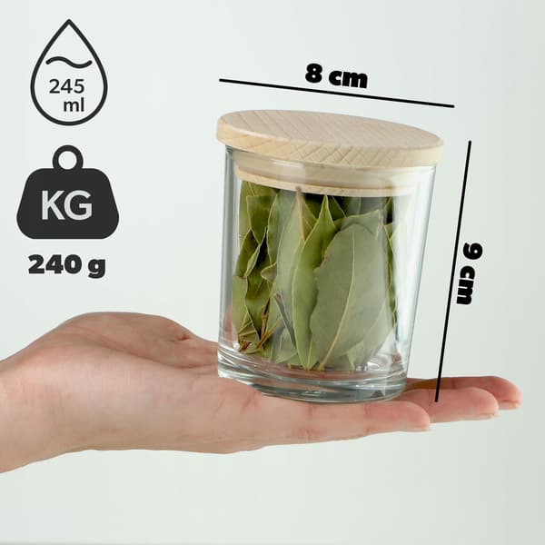 KADAX Madbeholder 245ml Glas Krydderibeholdere Organizer 6 stk.