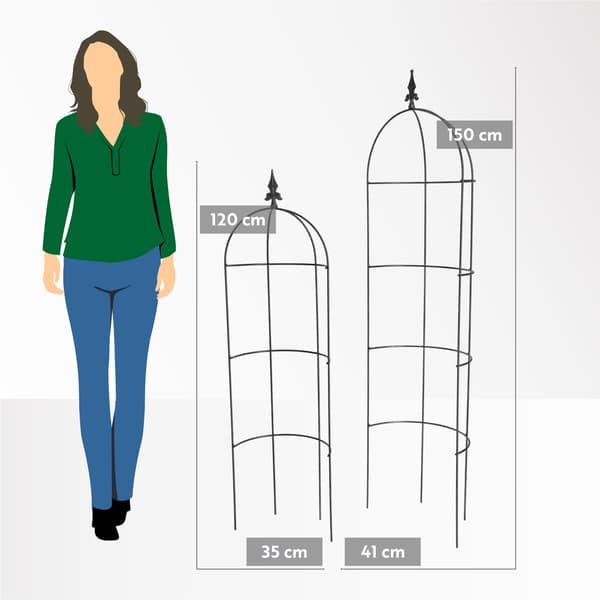 KADAX Havepergola til planter, blomster, obelisk til blomster, klatreplanter, metal, 120 cm