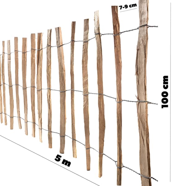KADAX Hassel staket upprullbart skyddande trädgårdsstaket 500x100 7-9cm