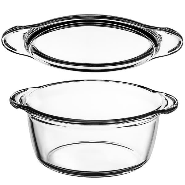 KADAX Liten ugnssäker form med lock 2,15 l rund glas
