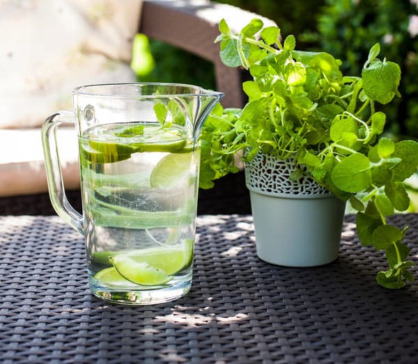 KADAX Glaskanna Karaff för Vatten, Juice, Lemonad, Drycker, Vatten 1,23L
