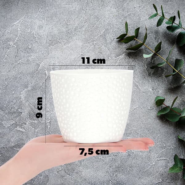 KADAX Blomkruka, Blomkruka, Runt Lock, Plast Blomställ, 11 cm Vit