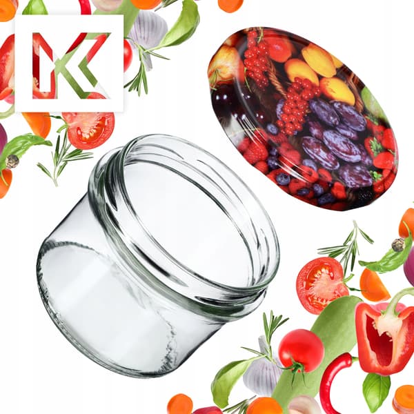 KADAX Tartu säilöntäpurkit 235ml 50kpl 82mm + "Fruit" kannet
