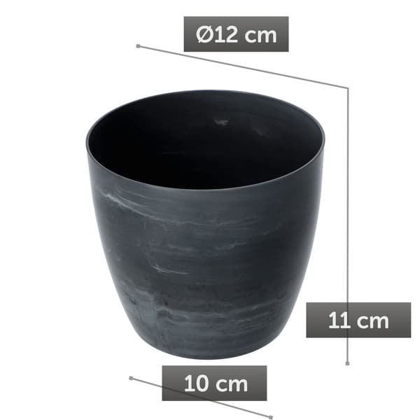 KADAX Urtepottedæksel 12 cm Rund Urtepotte til Stue Grå Marmor