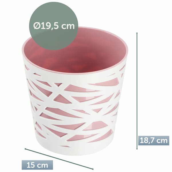 KADAX Urtepotte Plastik Lågindsats til Blomster og Planter 19 cm Pink