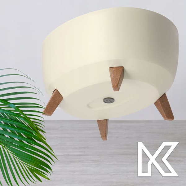 KADAX Blomkruka, Kruka, Lock, Ben, Insats, Blomställning, 40cm, Creme, Rund Skål