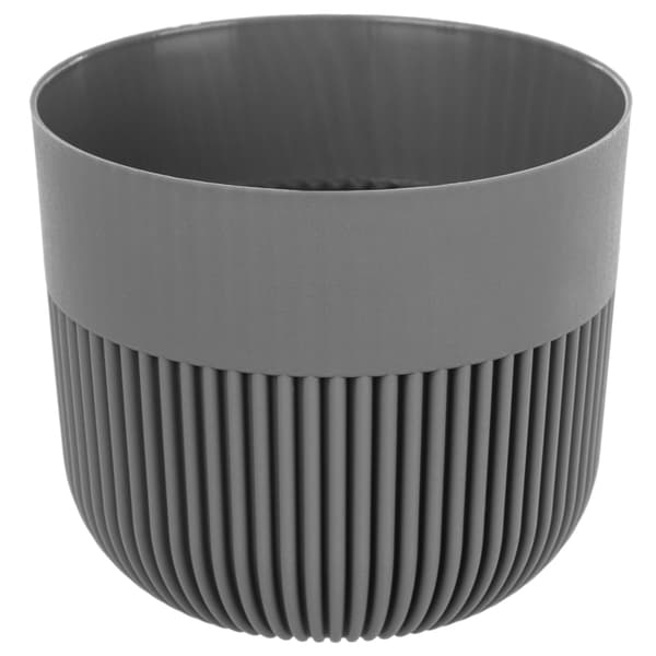 KADAX Urtepotte, Urtepottedæksel, 17 cm, Plast, Rund, Ribbet, Grå