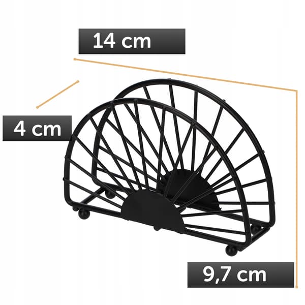KADAX Servietholder Sort Metal Elegant Mat Servietholder 14cm