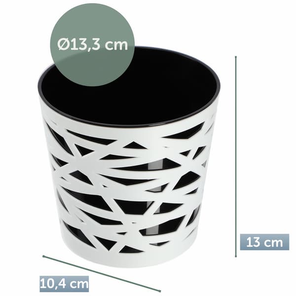 KADAX Urtepotte Plastik Lågindsats til Blomster og Planter 13 cm Sort