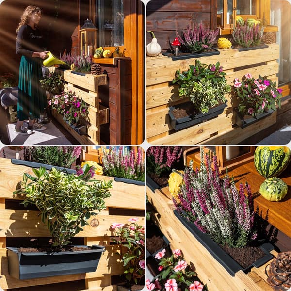 KADAX Blomkruka Blomkrukor För Europapallar Låda 40cm Blomkruka 6 st